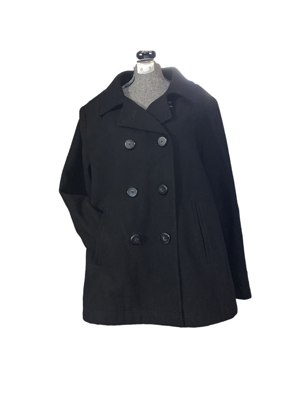 Women's Old Navy Black Pea Coat XL